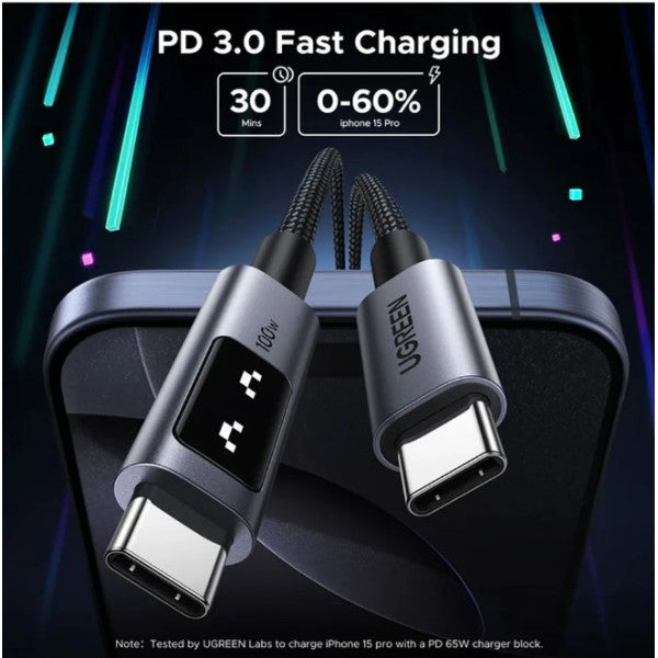 Ugreen USB C To USB C PD 5A Fast Charging Cable 2m -Black Ugreen USB C To USB C PD 5A Fast Charging Cable 2m -Black